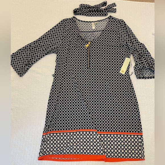 Tacera Dress Size 2X black/white/orange - Picture 2 of 8